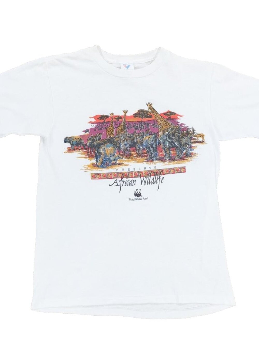 Vintage World Wildlife Fund T-Shirt Small African Animal Wildlife Nature 90s/80s